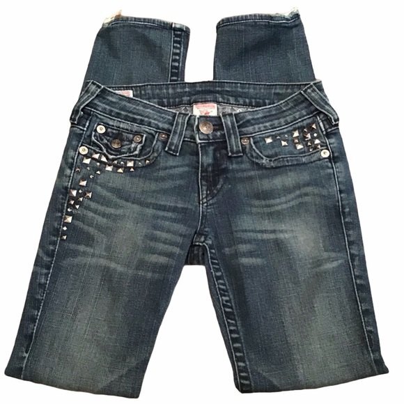 True Religion Studded “Julie” Skinny Jeans Size 25 - Picture 2 of 7
